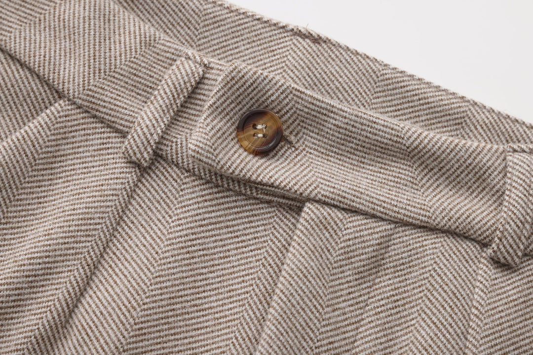 Cortina Brushed Herringbone Trousers
