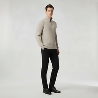 Meribel Ribbed High Neck Half-Zip Sweater