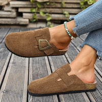 Daro Suede Buckle Clogs