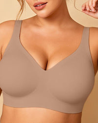 Seamless Wireless V-Neck Jelly Bra Tank Top