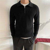 Zurich Ribbed Cotton Half-Zip Sweater