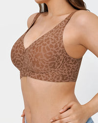 Draadloze luipaard V-hals contourbeha