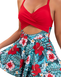 High Waist Cutout Badpak Corrigerend Zwemjurkje