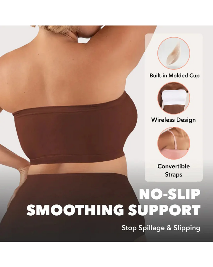 Wireless Backless Bandeau Bra Anti‑Slip Convertible Straps Plus Size