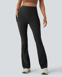 High Waisted Tummy Control Pocket Shaping Yoga Bootcut Leggings