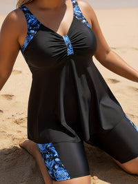 Azure Bloom Tankini Set Plus Size