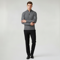 Meribel Ribbed High Neck Half-Zip Sweater