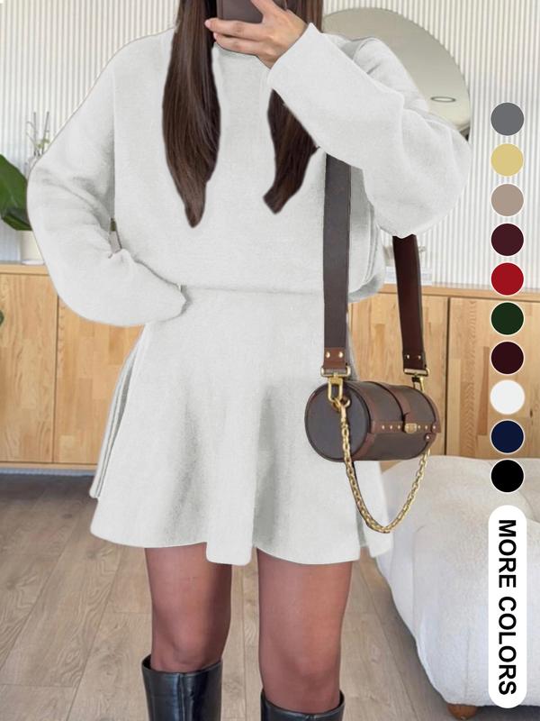 Dames Halflange Col Trui Jurk met Lange Mouwen