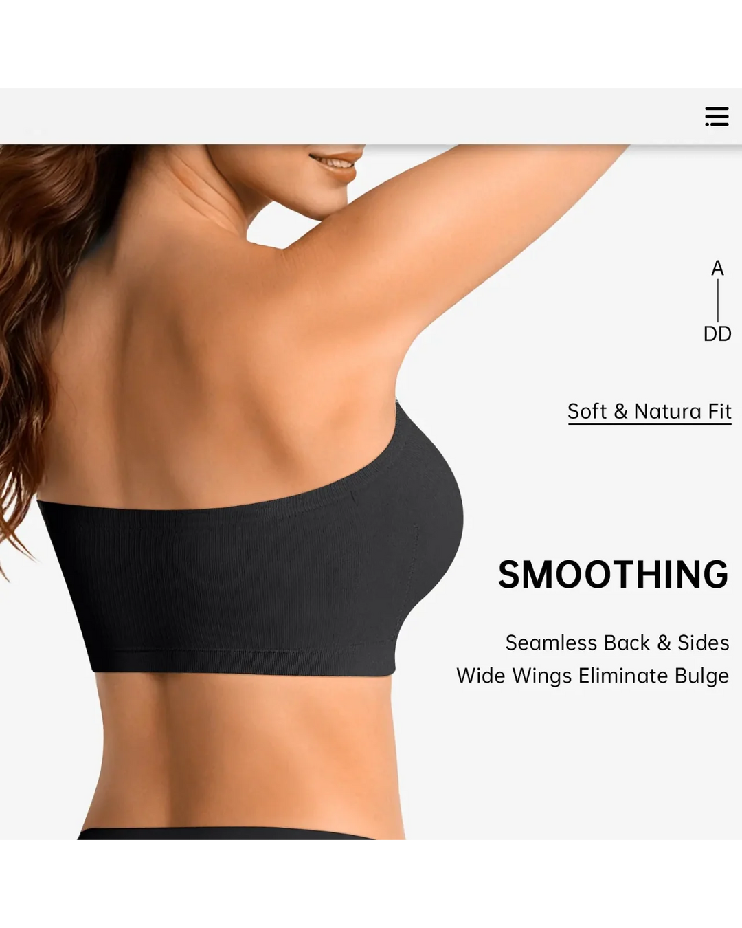 Multiway Wireless Bandeau Bra – Stay Put Comfort Plus Size