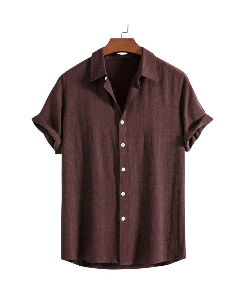 Capri Textured Cotton Camp Collar Shirt