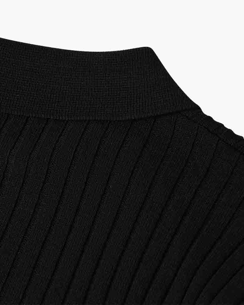 Siena Ribbed V-Neck Polo Shirt