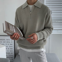 Geneva Waffle Knit Half-Zip Sweater