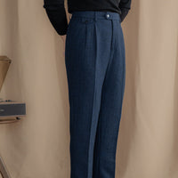 Mayfair Herringbone Wool Trousers