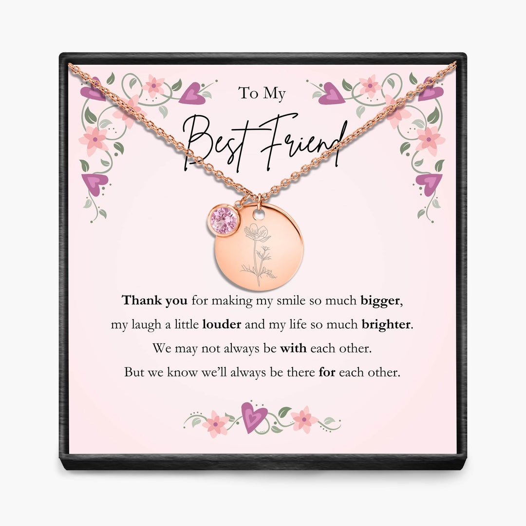 To My Best Friend -  Birth Month Pendant Necklace