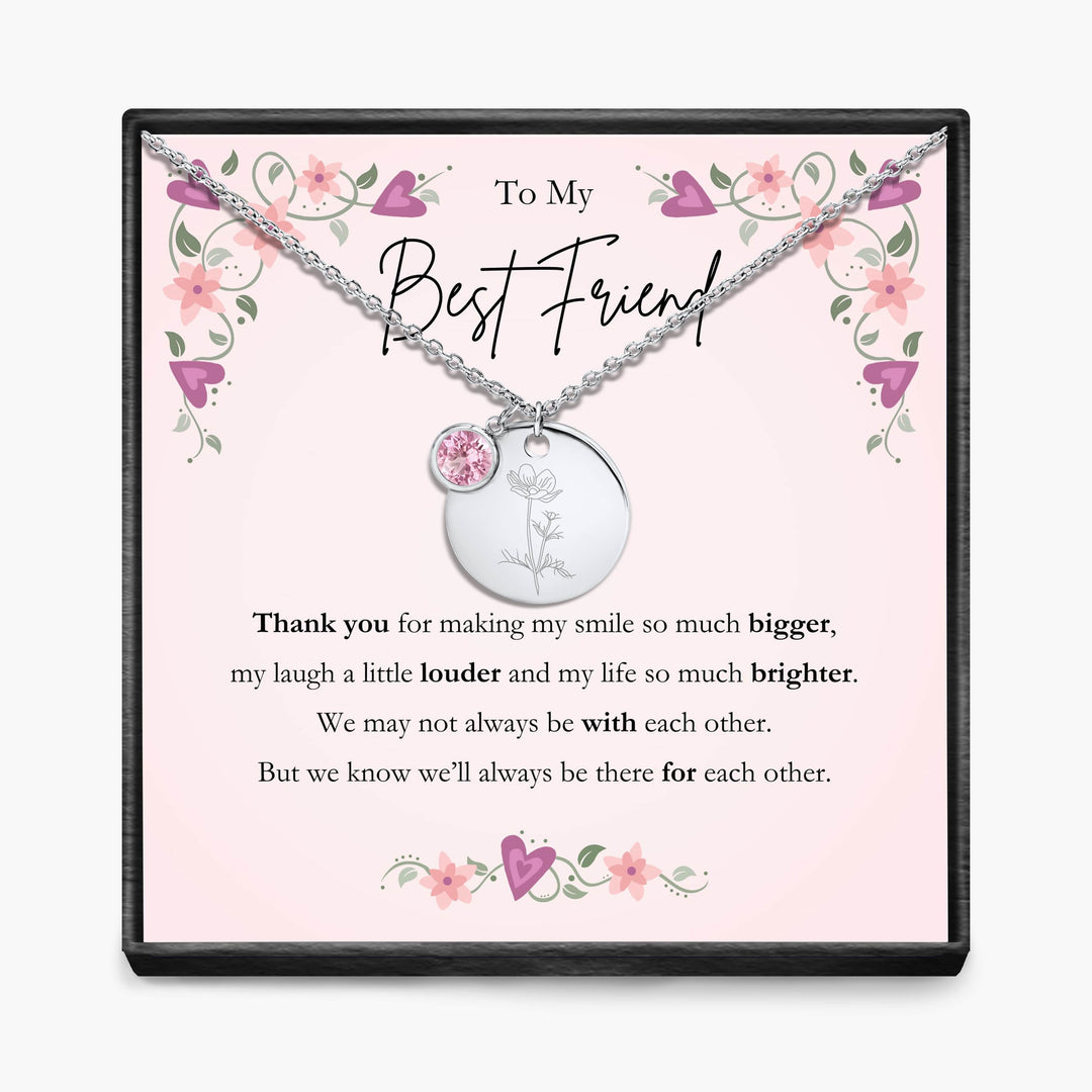 To My Best Friend -  Birth Month Pendant Necklace