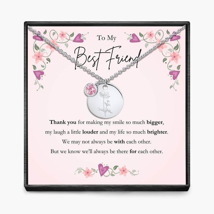 To My Best Friend -  Birth Month Pendant Necklace