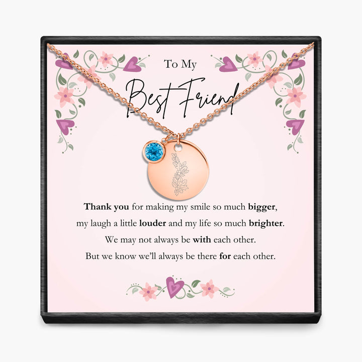 To My Best Friend -  Birth Month Pendant Necklace