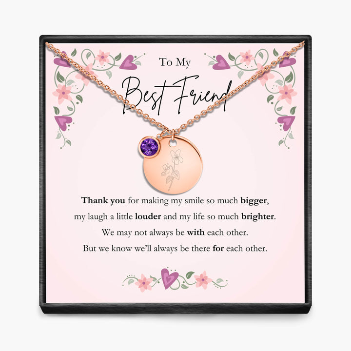 To My Best Friend -  Birth Month Pendant Necklace