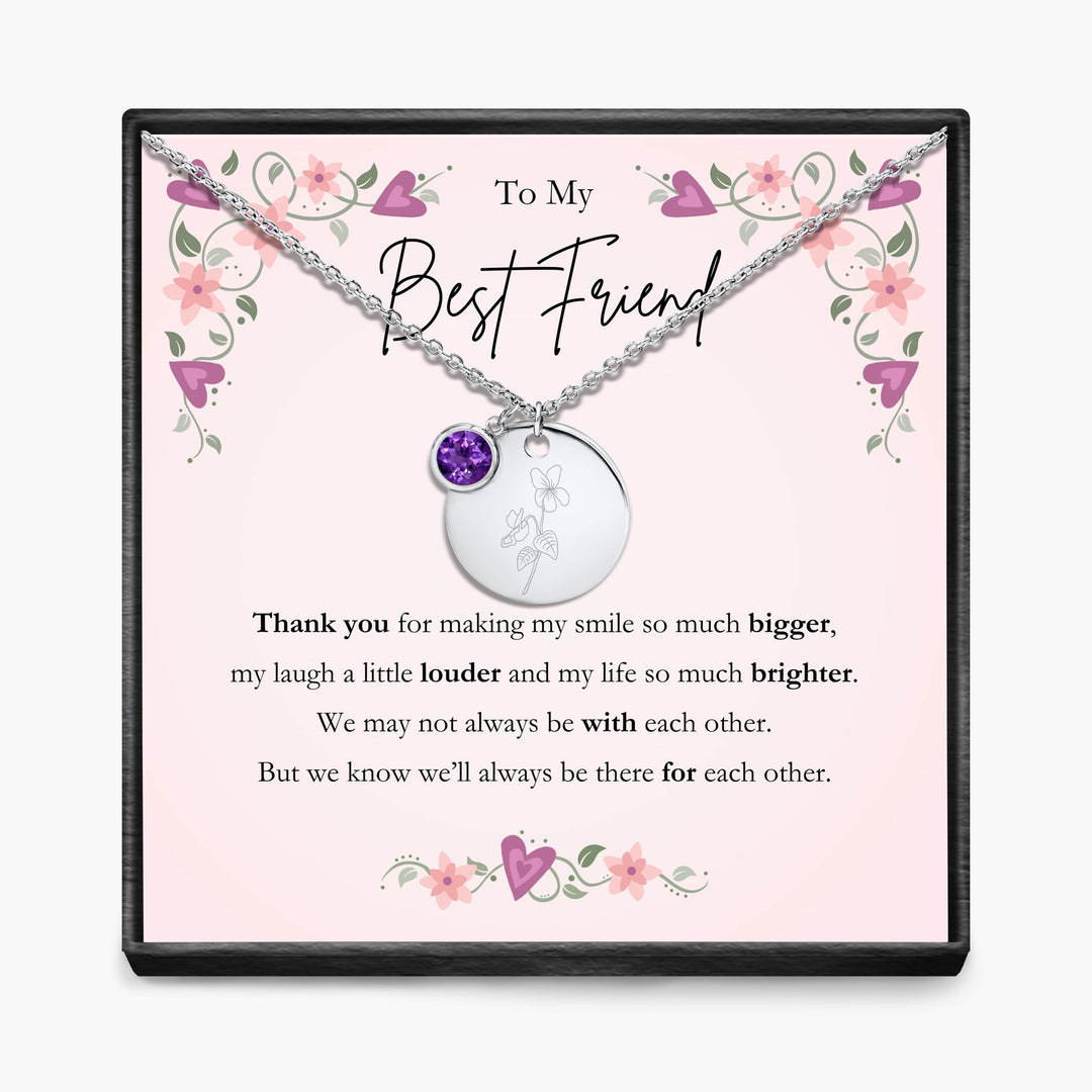 To My Best Friend -  Birth Month Pendant Necklace