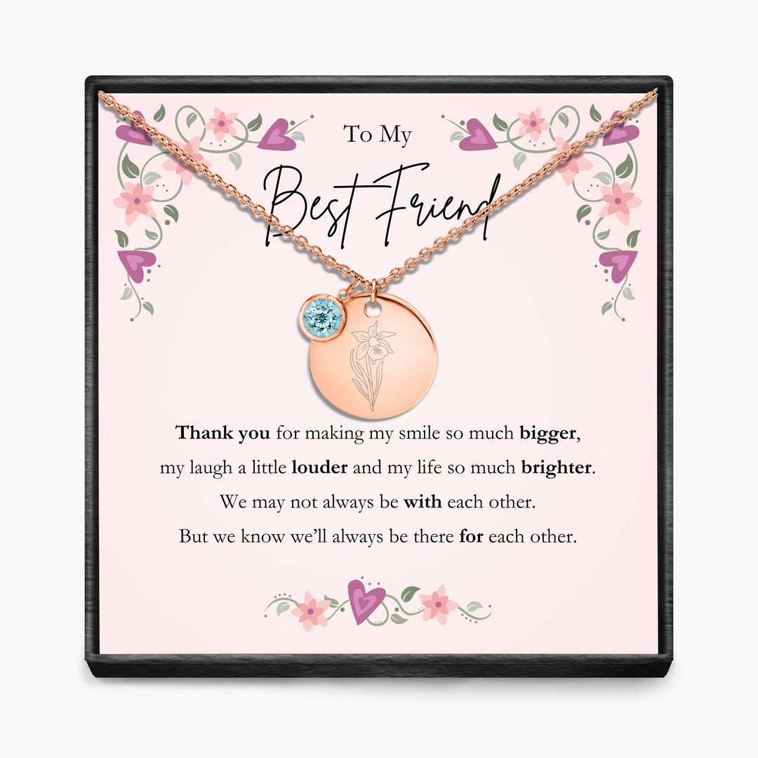 To My Best Friend -  Birth Month Pendant Necklace