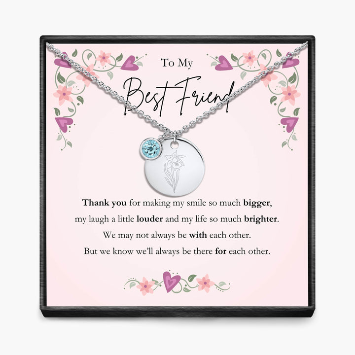 To My Best Friend -  Birth Month Pendant Necklace