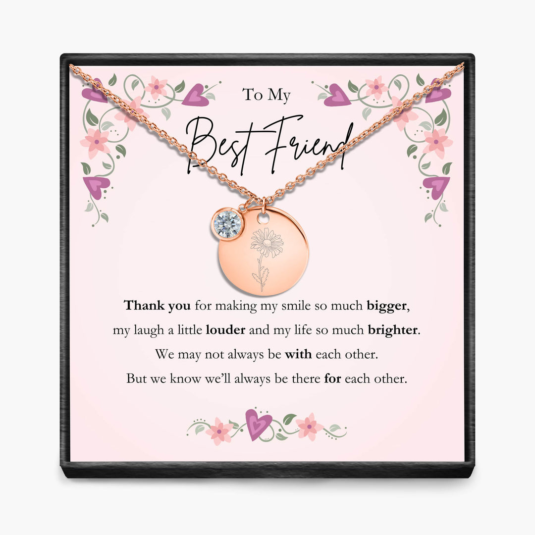 To My Best Friend -  Birth Month Pendant Necklace