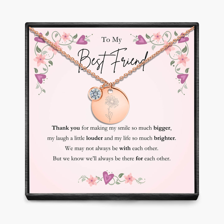 To My Best Friend -  Birth Month Pendant Necklace