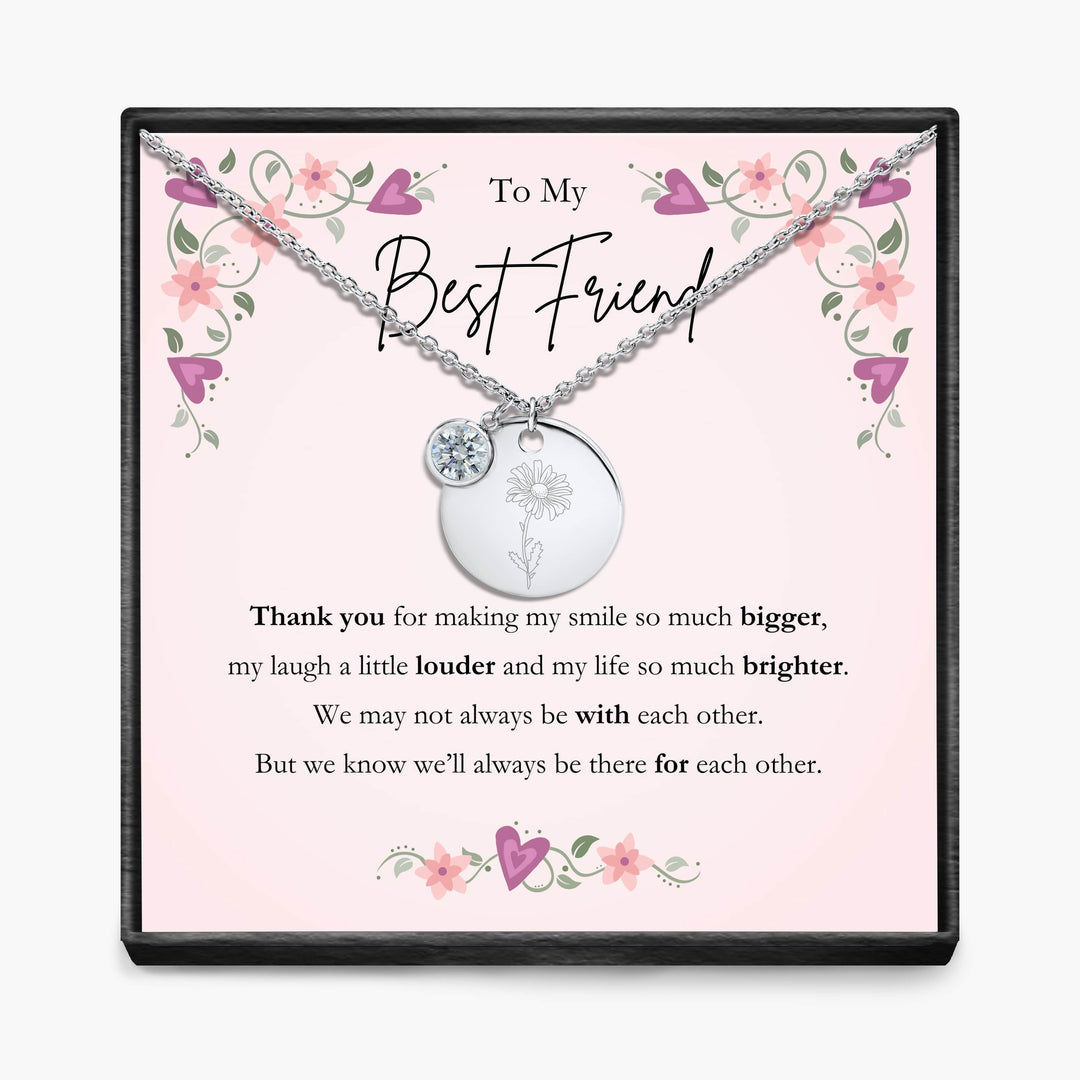 To My Best Friend -  Birth Month Pendant Necklace