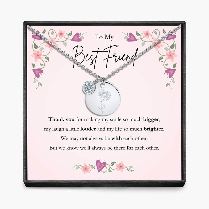 To My Best Friend -  Birth Month Pendant Necklace