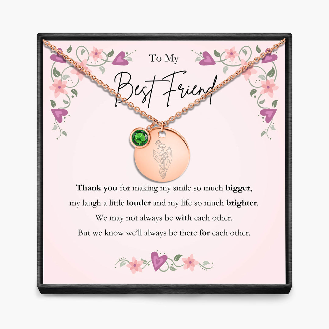 To My Best Friend -  Birth Month Pendant Necklace