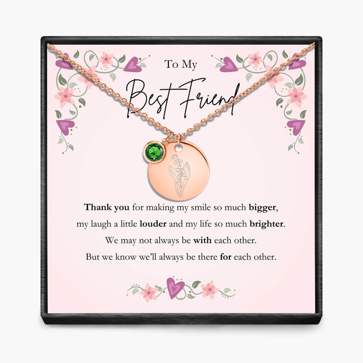 To My Best Friend -  Birth Month Pendant Necklace