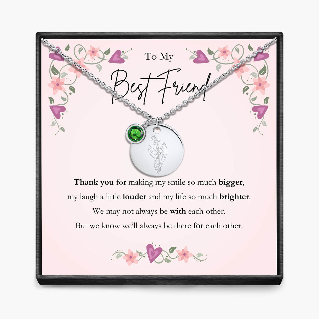 To My Best Friend -  Birth Month Pendant Necklace