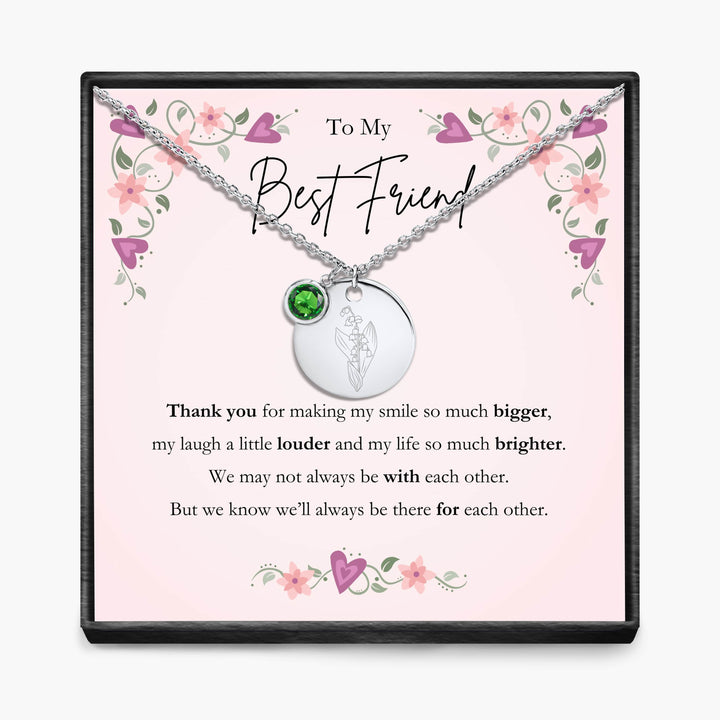 To My Best Friend -  Birth Month Pendant Necklace
