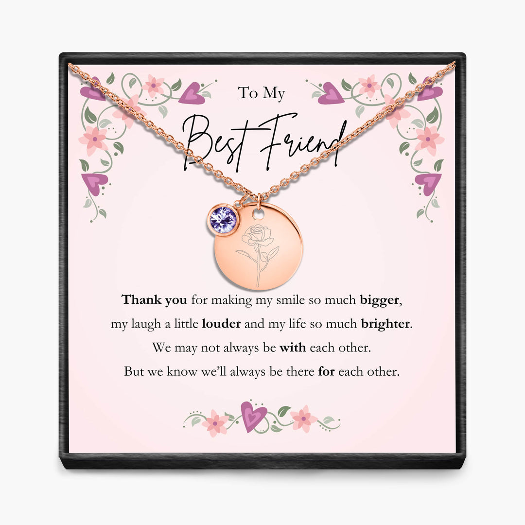 To My Best Friend -  Birth Month Pendant Necklace