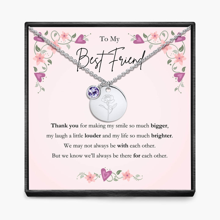 To My Best Friend -  Birth Month Pendant Necklace