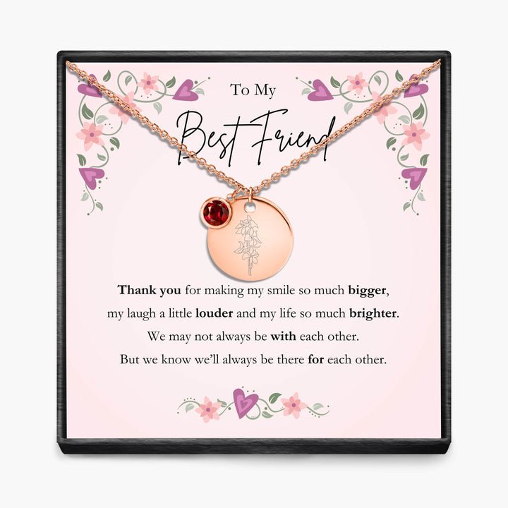 To My Best Friend -  Birth Month Pendant Necklace