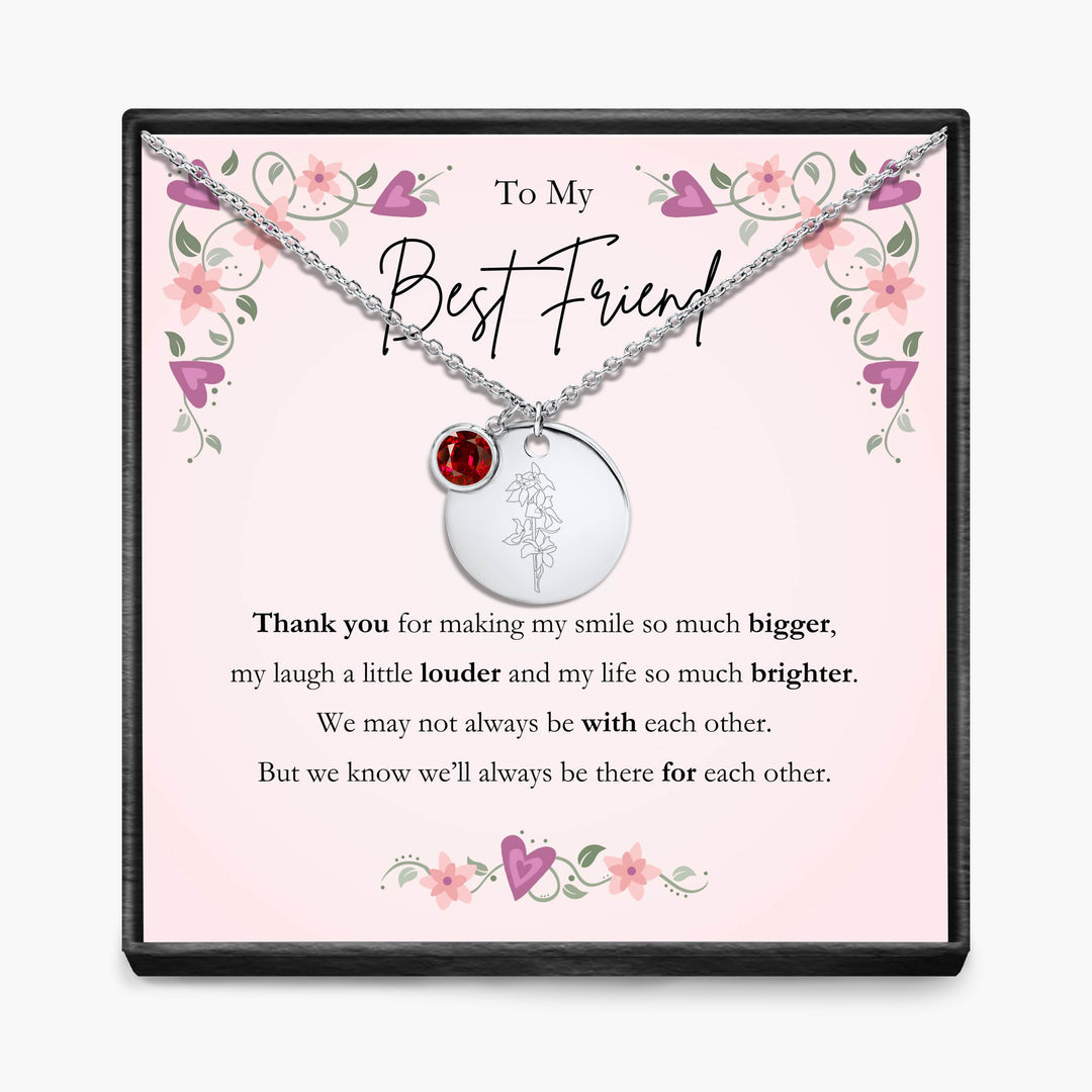 To My Best Friend -  Birth Month Pendant Necklace