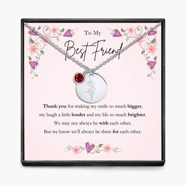 To My Best Friend -  Birth Month Pendant Necklace