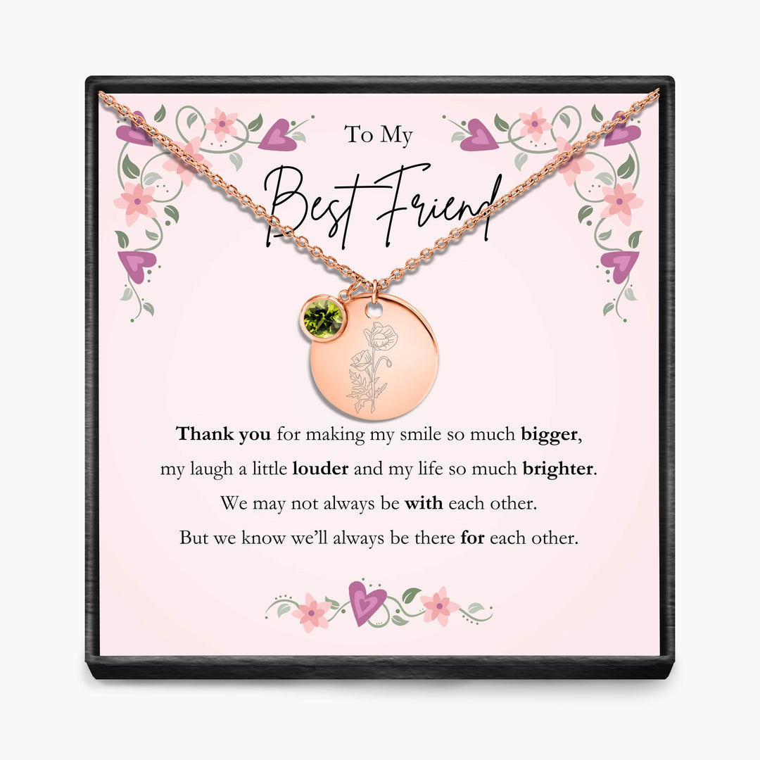 To My Best Friend -  Birth Month Pendant Necklace