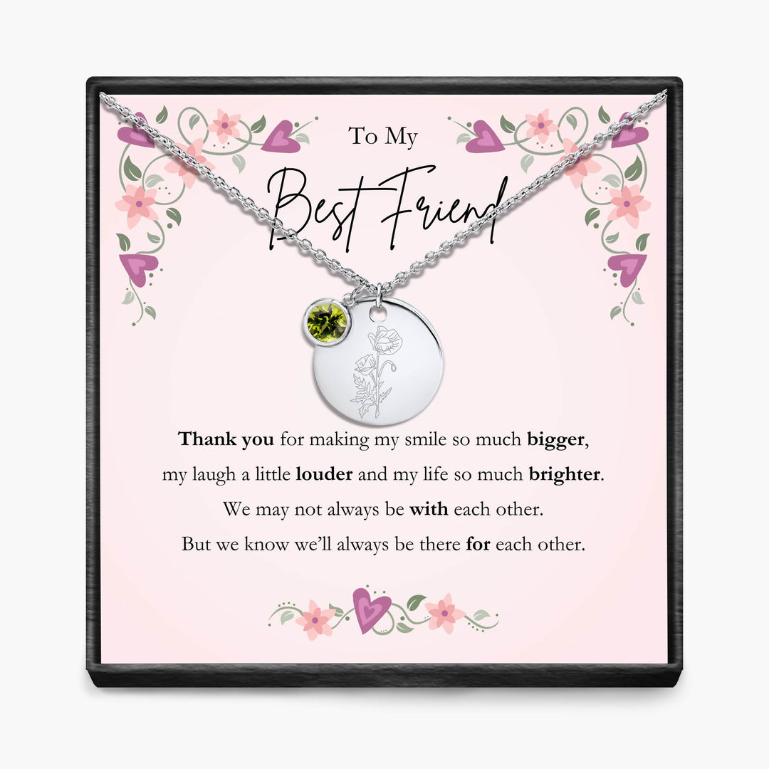 To My Best Friend -  Birth Month Pendant Necklace