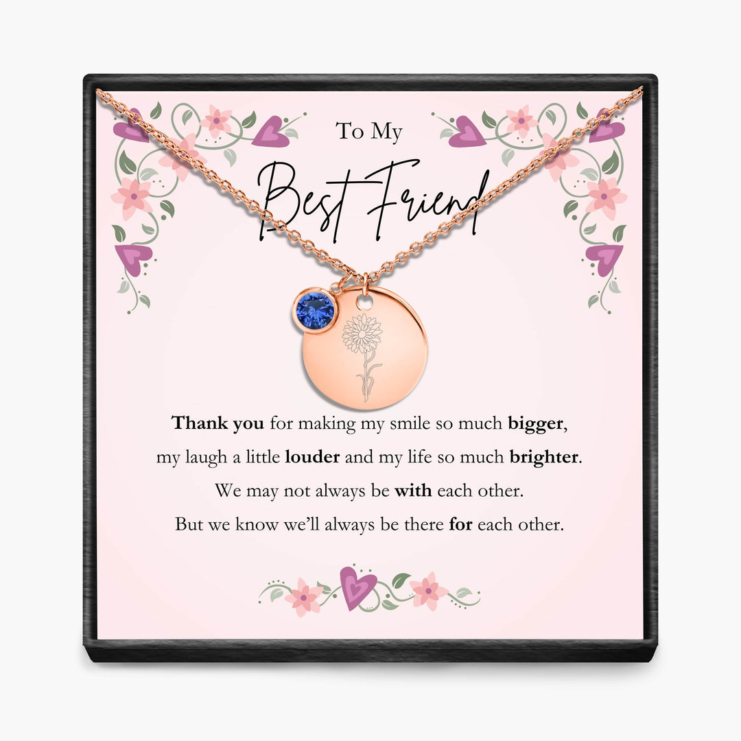 To My Best Friend -  Birth Month Pendant Necklace