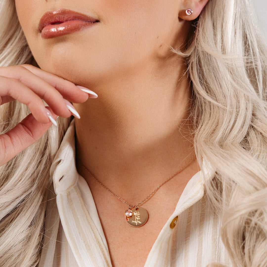 My Whole Life -  Birth Month Pendant Necklace