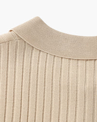 Siena Ribbed V-Neck Polo Shirt