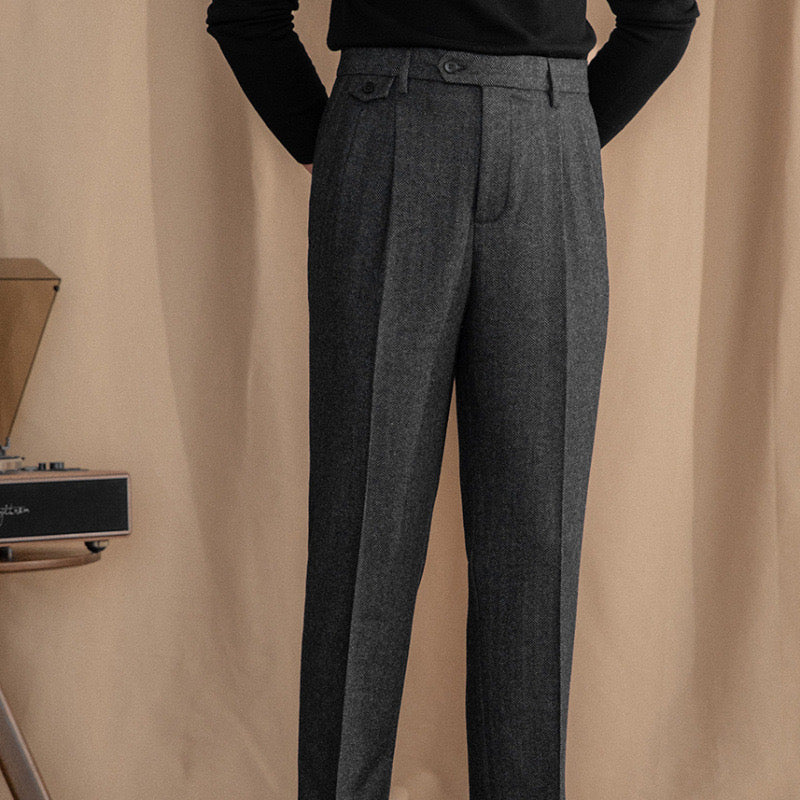 Mayfair Herringbone Wool Trousers