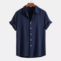 Capri Textured Cotton Camp Collar Shirt