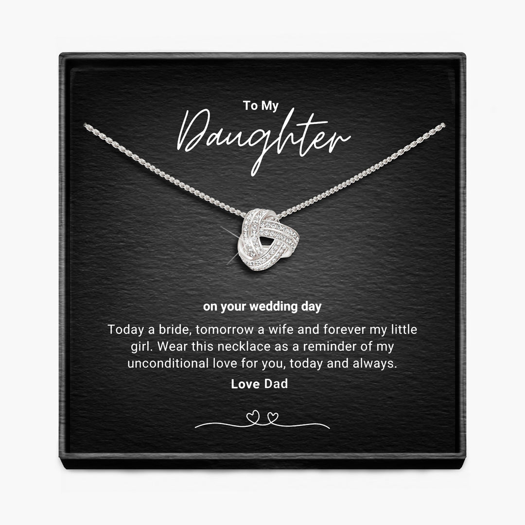 To My Daughter, Bride To Be - Mom & Dad - Infinity Knot Necklace