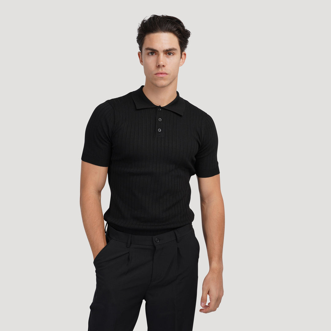 Arezzo Ribbed Cotton Polo Shirt