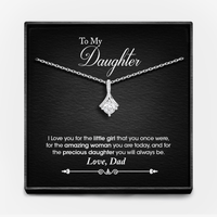 "TO MY DAUGHTER, LOVE DAD" WHITE GOLD NECKLACE