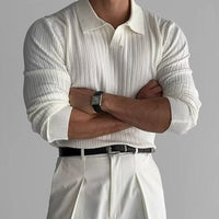 Florence Ribbed Long Sleeve Polo Shirt