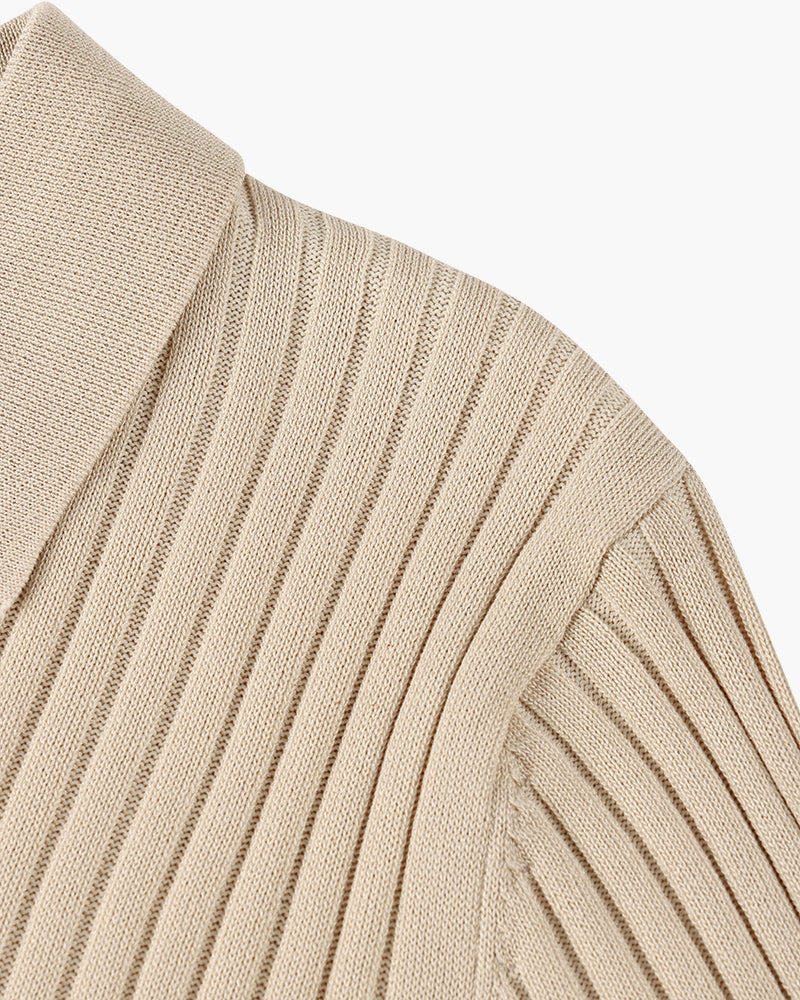 Siena Ribbed V-Neck Polo Shirt